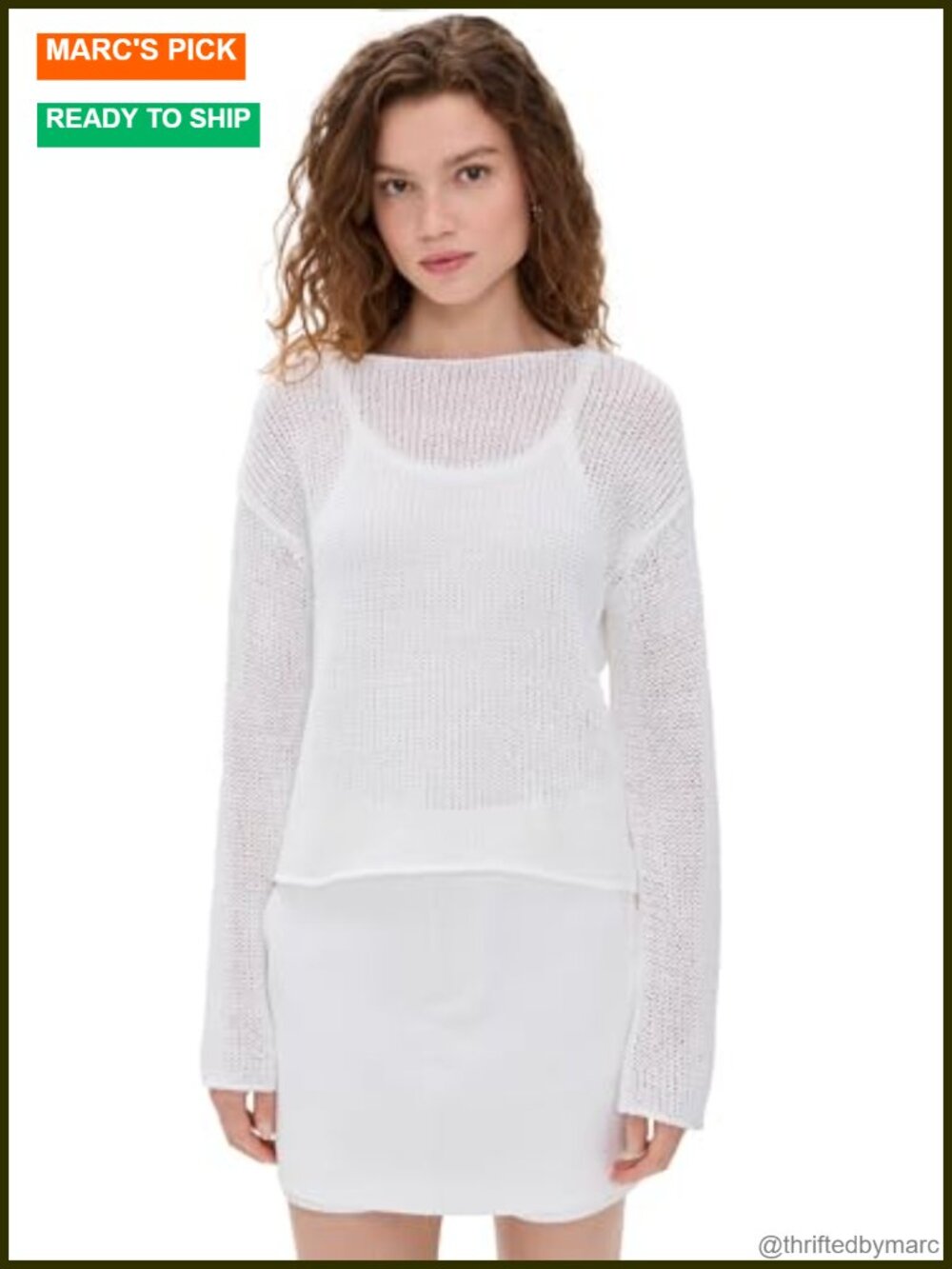 Coated Cotton Pullover Sweater Boat Neck Relaxed Fit Long Sleeve